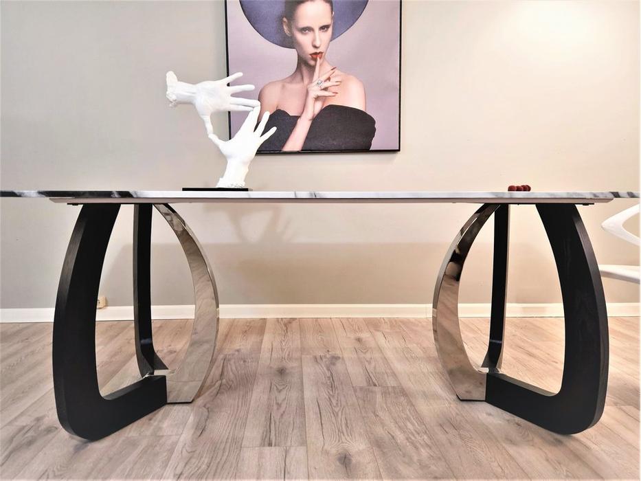 STG стол обеденный  (белый, черный) SG-4449