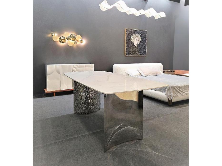 STG стол обеденный нераскладной (белый, хром) Blevio