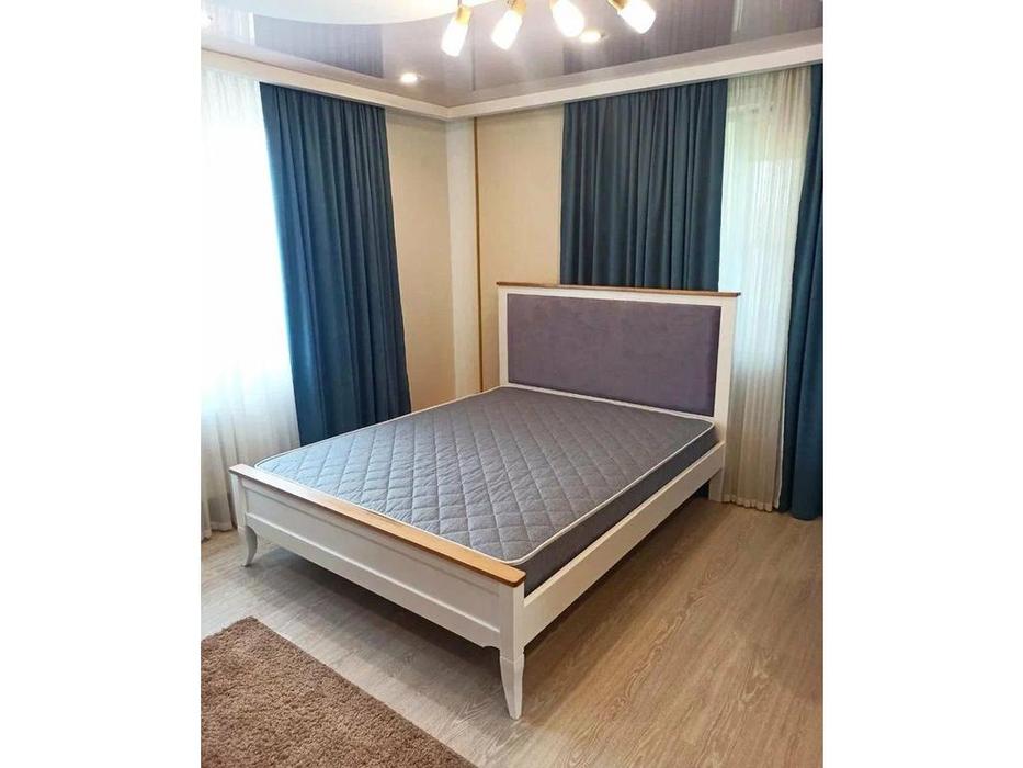 МастМур кровать двуспальная 160х200 с мягкой вставкой (ваниль) Римини