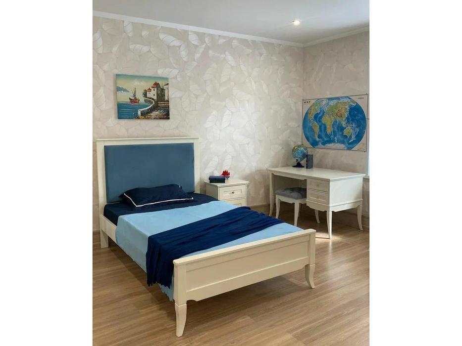 МастМур кровать односпальная 90х200 с мягкой вставкой (ваниль) Римини