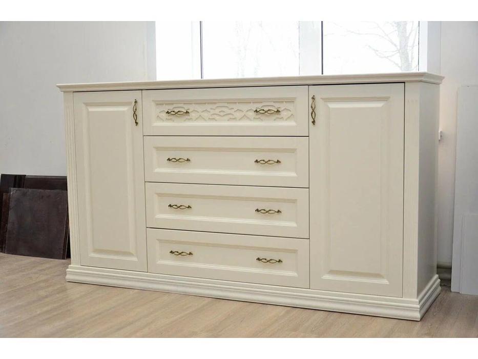 МастМур комод 4 ящика 2 дверцы (ваниль) Верона