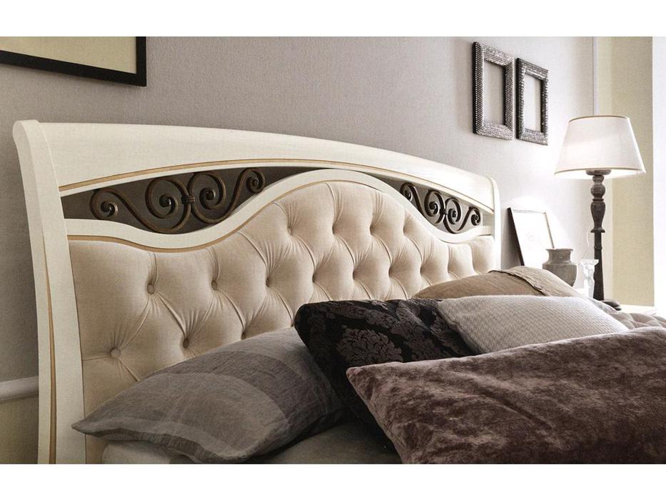 Pramo кровать двуспальная мягкая с ковкой 160х200 (белый) Palazzo Ducale