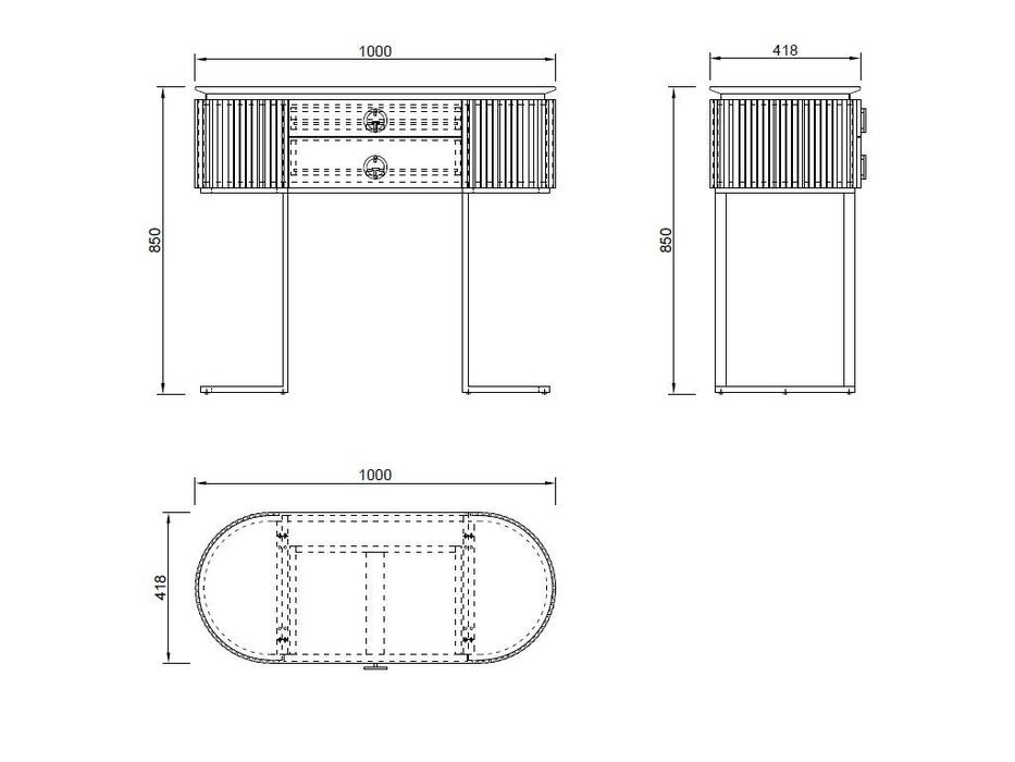 Garda Decor консоль с ящиками (белый) Luchiano