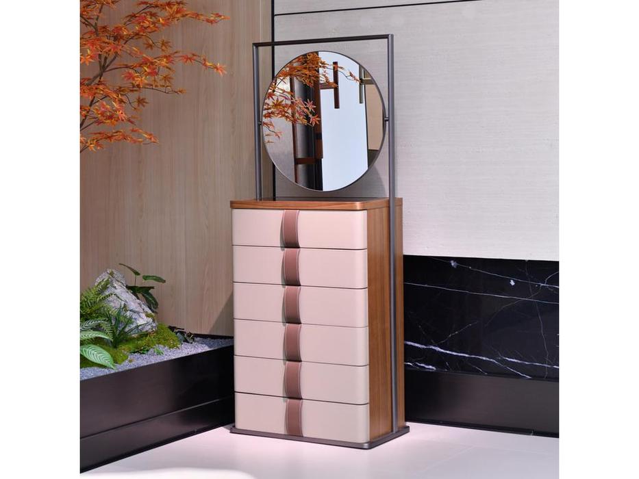 STG комод с 6 ящиками и зеркалом (бежевый) Yang Chest of Drawers