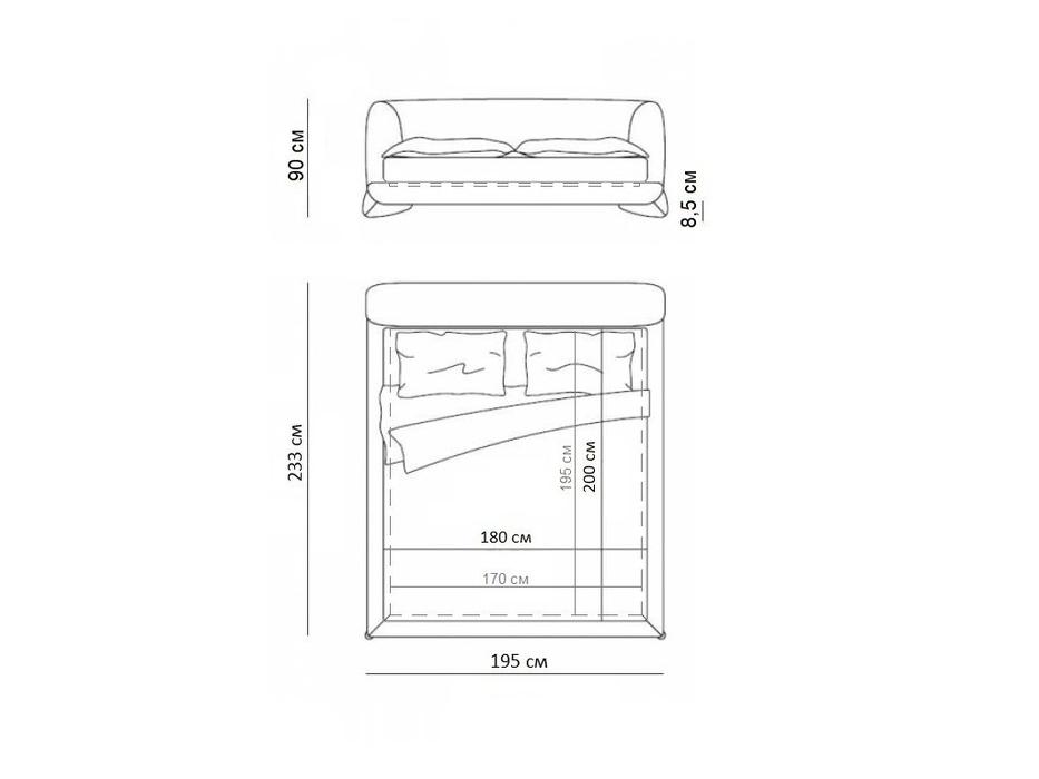 STG кровать двуспальная 180х200 (бежевый) Softbay M