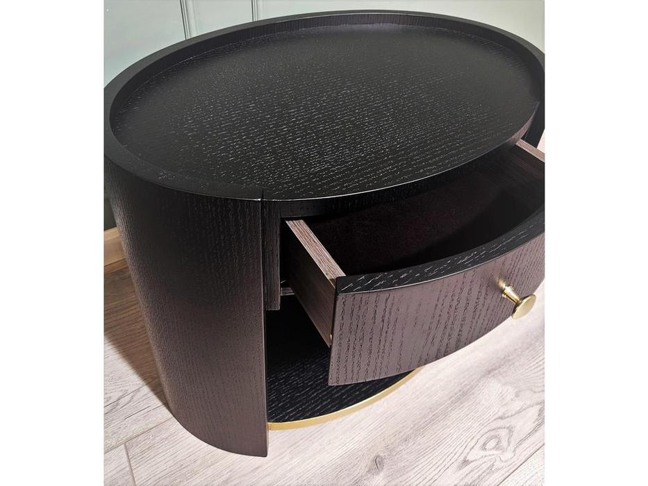 STG тумба прикроватная с 1 ящиком (черный, золото) Rosemberg