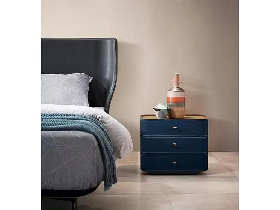 STG тумба прикроватная с 3 ящиками (синий) KILMANROCK