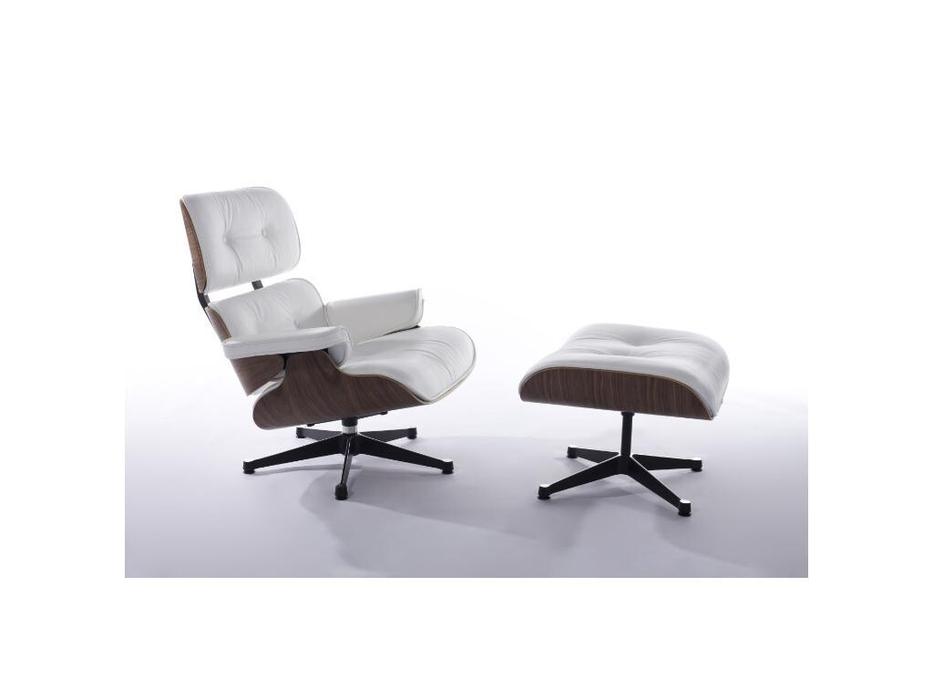 STG кресло с оттоманкой (чёрный) Eames Lounge