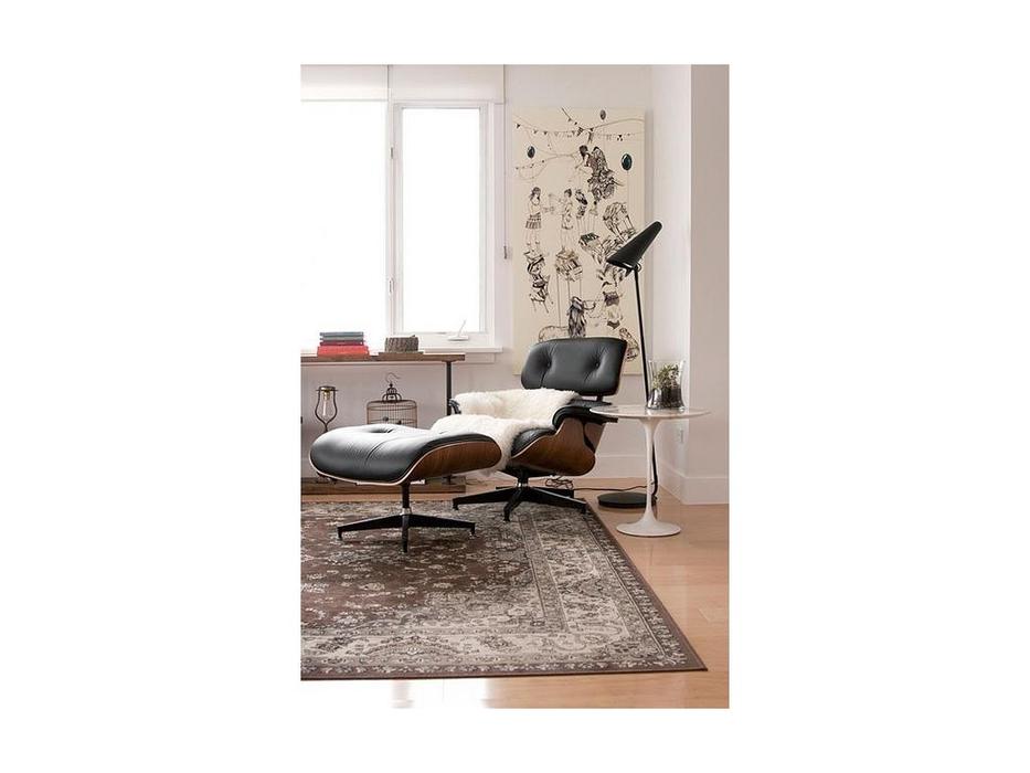 STG кресло с оттоманкой (чёрный) Eames Lounge