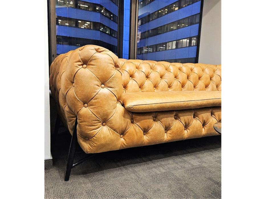 STG диван 3-х местный  (коричневый) Chesterfield Baroque Vintage Leather 3 Seater