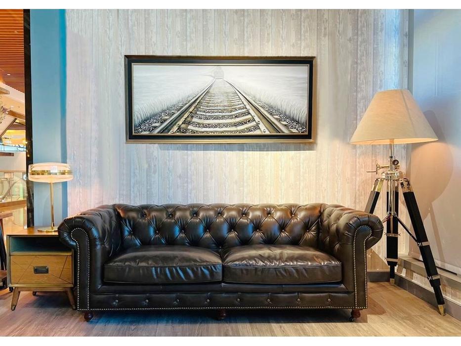STG диван 3-х местный  (коричневый) Chesterfield RS073-3