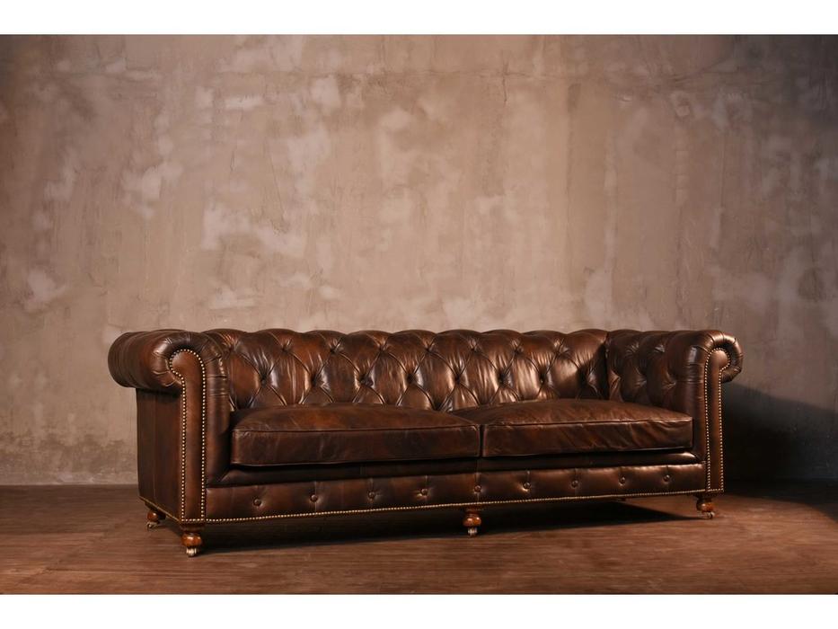 STG диван 3-х местный  (коричневый) Chesterfield RS073-3