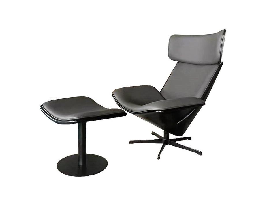 STG кресло с оттоманкой (графит) Almora