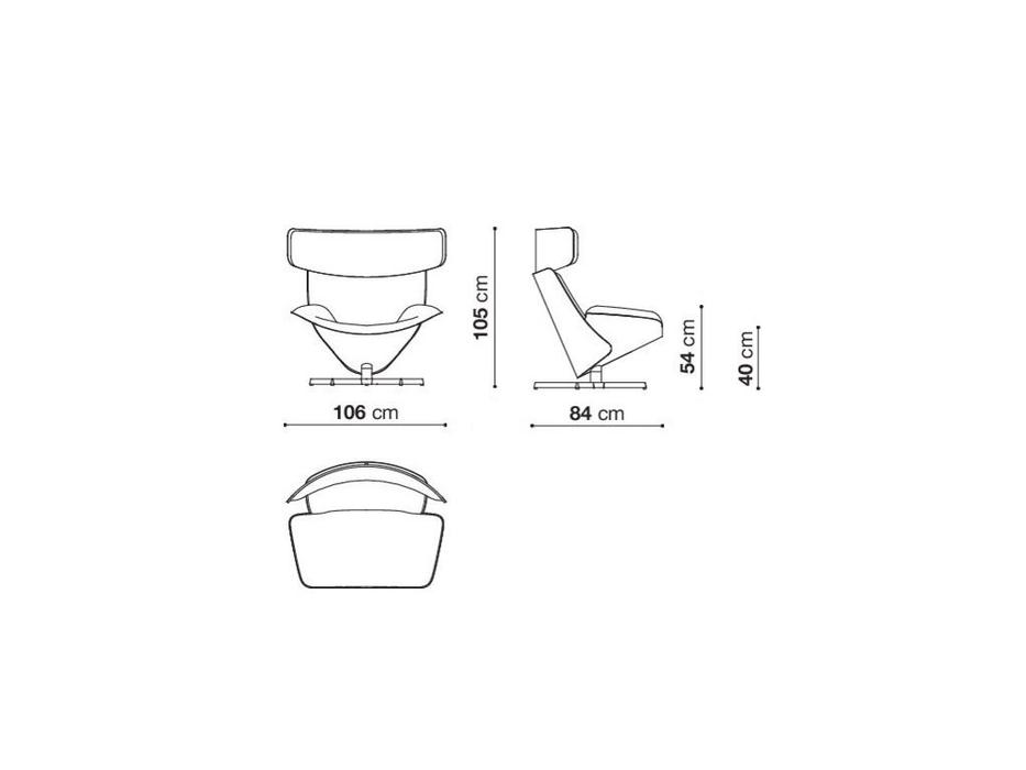STG кресло с оттоманкой (графит) Almora