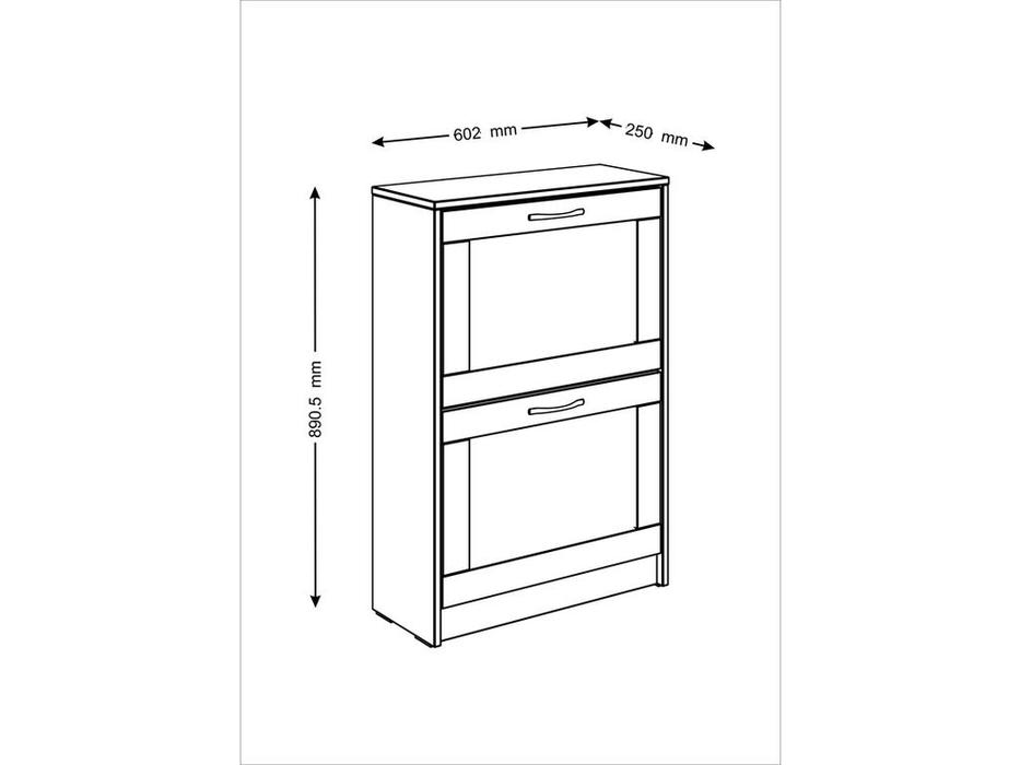 SweSt тумба для обуви с двумя откидными полками (дуб венге) Сириус