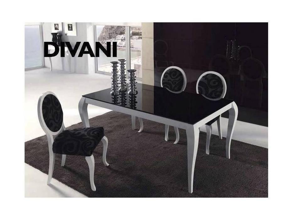 Anzadi стол обеденный раскладной (белый, черный) Divani glass