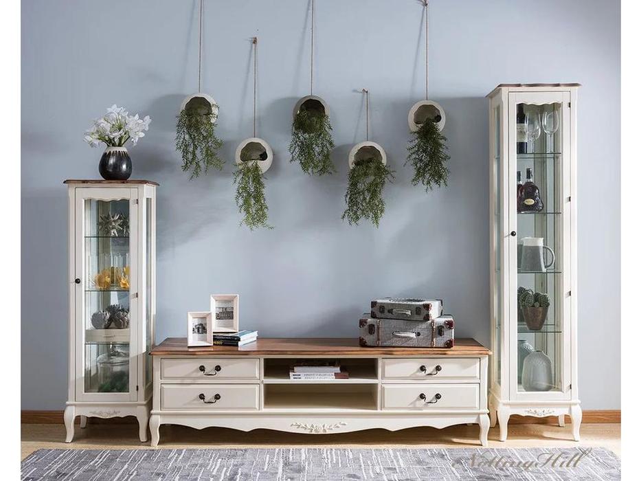 Mobilier de Maison витрина 1 дверная с эффектом старения (молочный) Provence