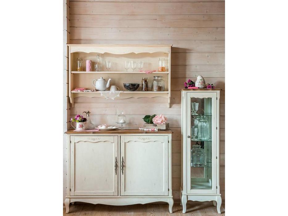 Mobilier de Maison витрина низкая с эффектом старения (белая карамель) Provence