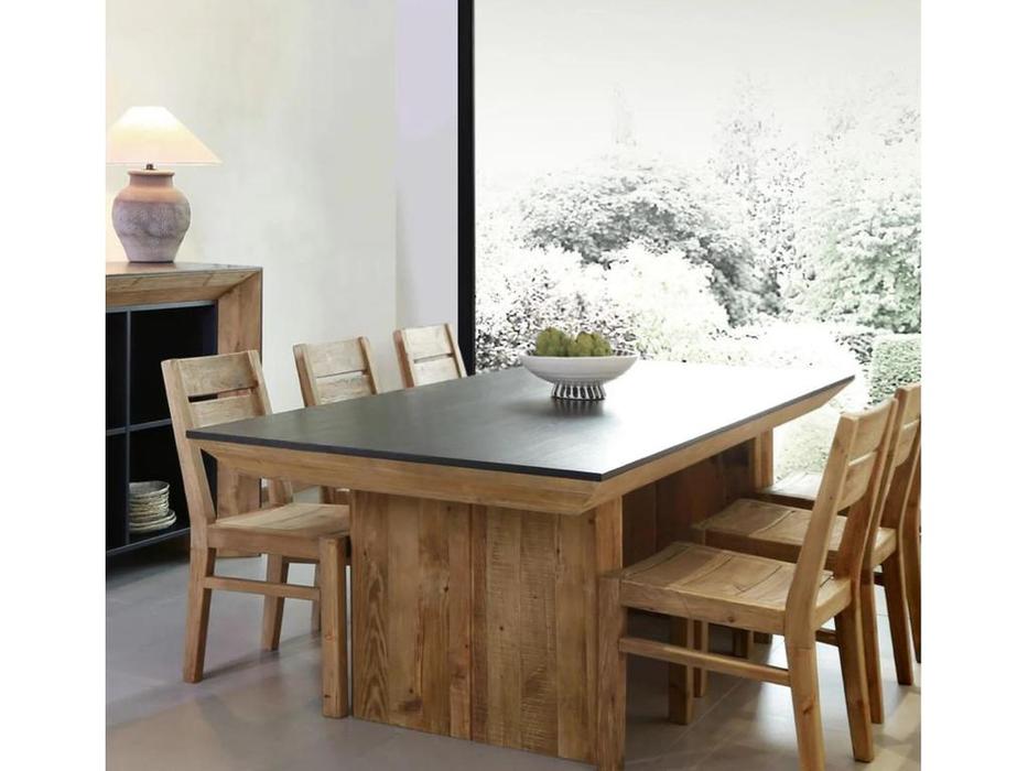 Mobilier de Maison стол обеденный не раскладной (дуб, черный) Wooden Vintage Loft