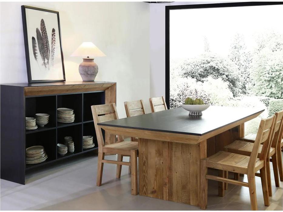 Mobilier de Maison стол обеденный не раскладной (дуб, черный) Wooden Vintage Loft