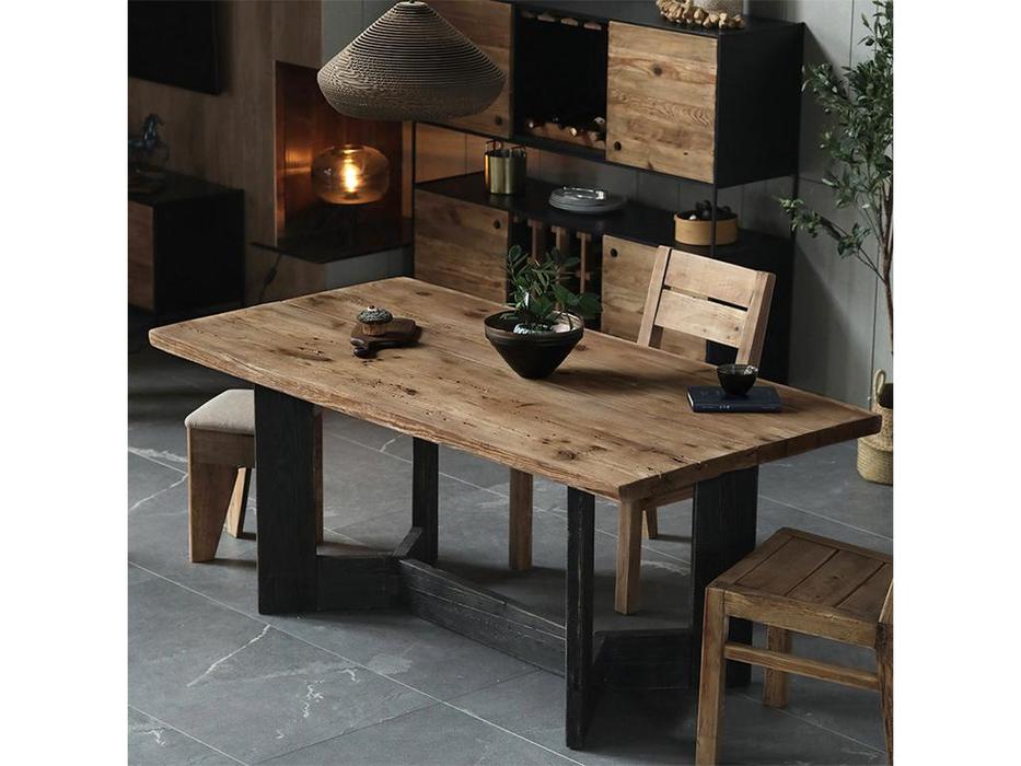 Mobilier de Maison стол обеденный не раскладной (дуб, черный) Wooden Vintage Loft