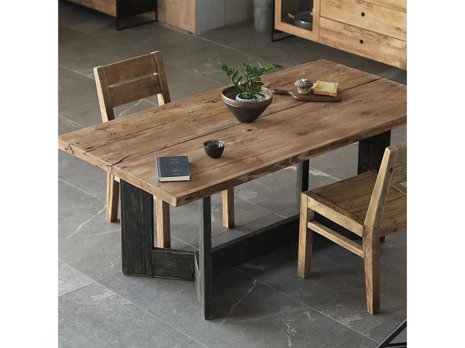 Mobilier de Maison стол обеденный не раскладной (дуб, черный) Wooden Vintage Loft