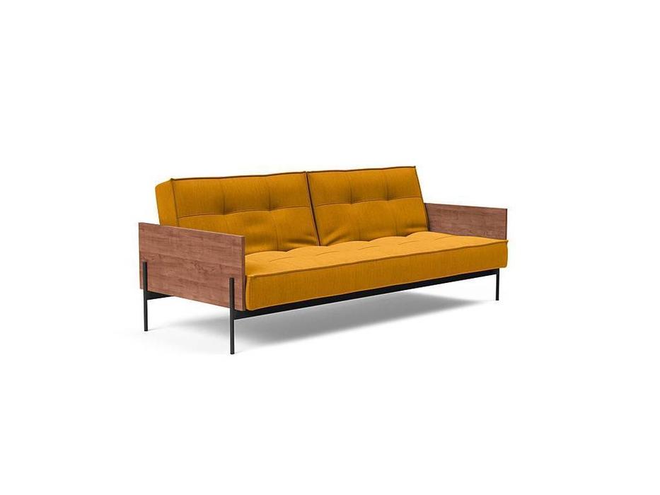 Innovation диван Lauge с деревянными подлокотниками тк.507 (желтый) Splitback