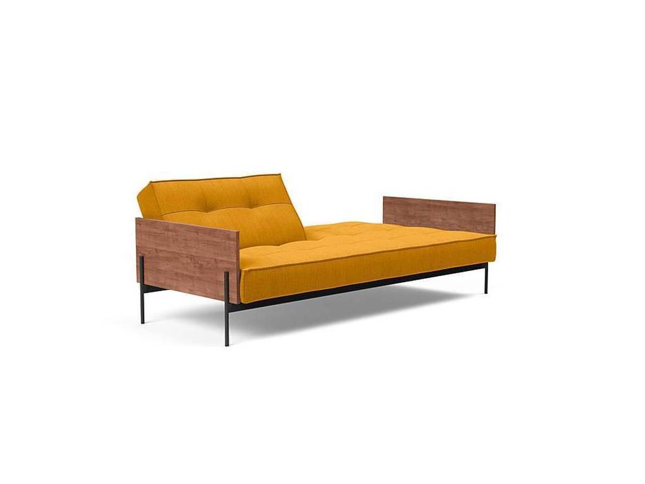 Innovation диван Lauge с деревянными подлокотниками тк.507 (желтый) Splitback