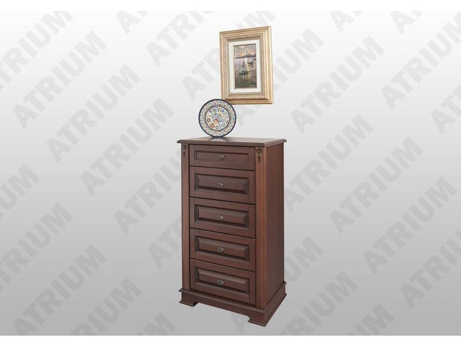 Atrium комод узкий 5 ящиков (орех) Атриум