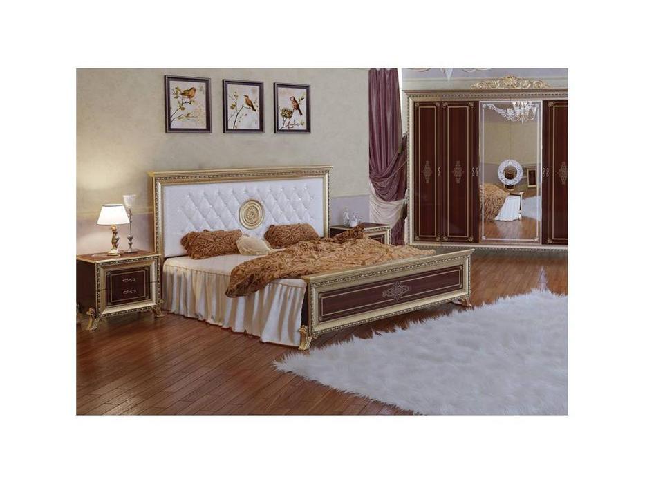 Мэри кровать двуспальная 160х200 (орех) Версаль