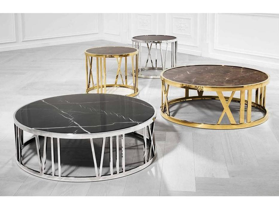 Eichholtz стол кофейный  (металл, мрамор) Baccarat