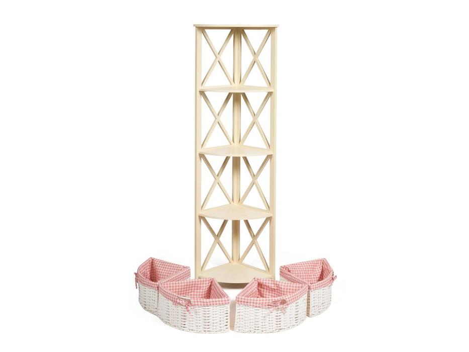 Loft этажерка  (дерево павловния, butter white) Angulaire 4