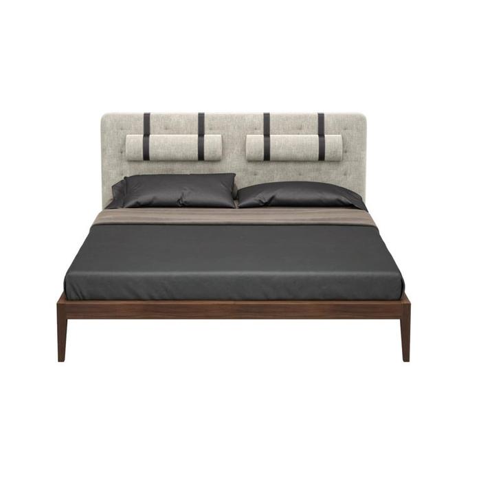 Mod Interiors кровать двуспальная 160х200 (орех F, серая рогожка) Marbella