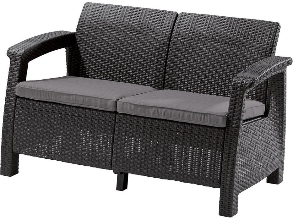 Keter садовый диван 2 местный (графит) Corfu lave seat