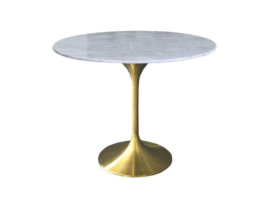 STG стол обеденный  (белый мрамор) Tulip Marble Brass