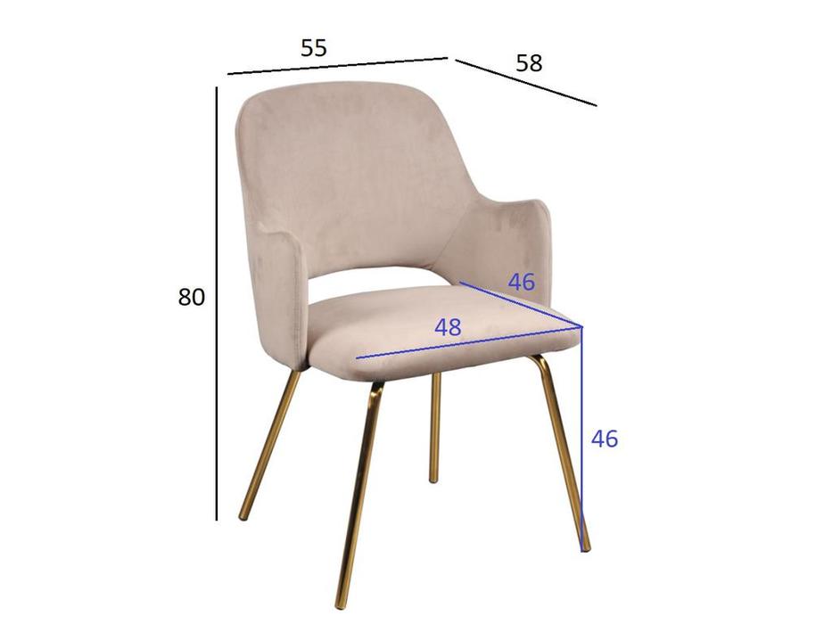 Garda Decor кресло велюровое (серо бежевый) GD